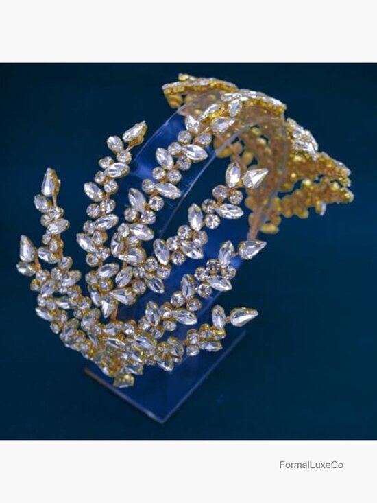 Handmade Bridal Headband Wedding Hair Piece Headband Rhinestone Branch Headpiece main image 7